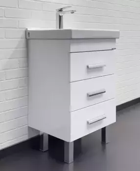 Тумба с раковиной «Comforty» Никосия 50Н (Fest 50 F01) белый глянец