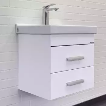 Тумба с раковиной «Comforty» Никосия 50П (Fest 50 F01) подвесная белый глянец