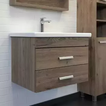 Тумба с раковиной «Comforty» Никосия 70П (Como 70) подвесная дуб тёмный