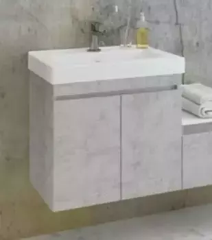 Тумба с раковиной «Comforty» Осло 60 (Fest 60 F01) подвесная светлый бетон