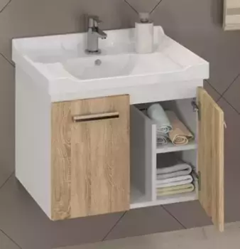 Тумба с раковиной «Comforty» Рига 60 (9335-60) подвесная дуб сонома