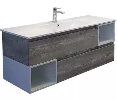 Тумба с раковиной «Comforty» Турин 120М (9120Е 121/46) подвесная дуб бежевый/белая