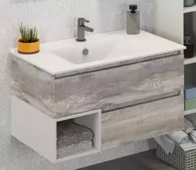 Тумба с раковиной «Comforty» Турин 90 (Comforty 90Е) подвесная дуб бежевый