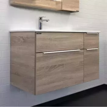 Тумба с раковиной «Comforty» Варна 90 (9090EL) подвесная дуб сонома правая