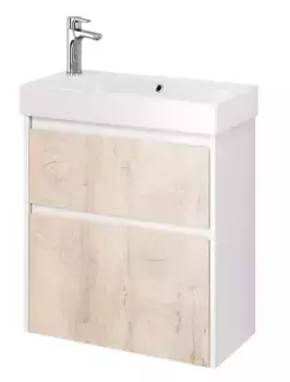 Тумба с раковиной «Dreja» Slim 65 (Stance 65) подвесная дуб кантри/белый глянец
