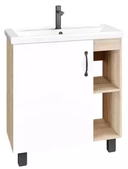 Тумба с раковиной «Grossman» Флай 70 (Фостер 70) белая/дуб сонома левая