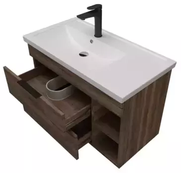 Тумба с раковиной «Grossman» Форта 80 (Фостер 80П) подвесная тёмный дуб галифакс правая