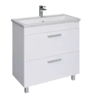 Тумба с раковиной «Grossman» Нео 80 с 2 ящиками (Фостер 80) белая