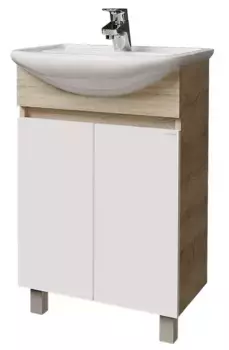 Тумба с раковиной «Grossman» Поло 55 (Уют 55) белая/дуб сонома