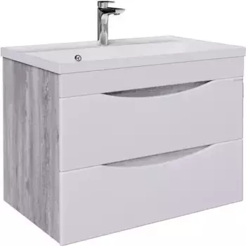 Тумба с раковиной «Grossman» Талис 80 (Classica 80) подвесная бетон пайн/белый глянец