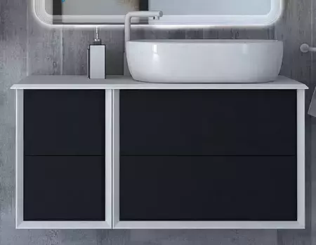 Тумба с раковиной и столешницей «Cezares» Bellagio 106 (60/42) подвесная Grafite