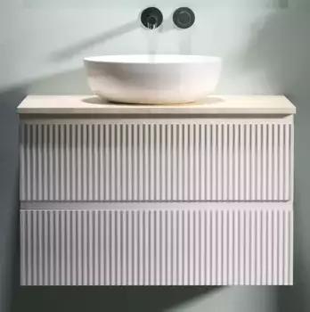 Тумба с раковиной и столешницей «Sancos» Snob R 80 подвесная Bianco