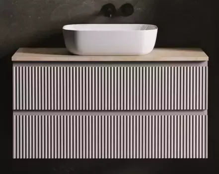 Тумба с раковиной и столешницей «Sancos» Snob R 100 подвесная Doha Soft