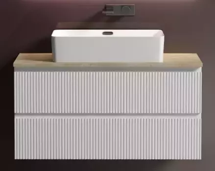 Тумба с раковиной и столешницей «Sancos» Snob T 100 подвесная Bianco