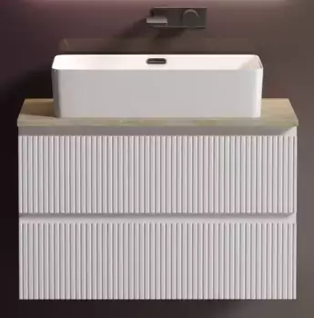 Тумба с раковиной и столешницей «Sancos» Snob T 80 подвесная Bianco