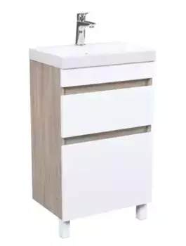 Тумба с раковиной «Iddis» Zodiac 50 (50 см) белая/под дерево