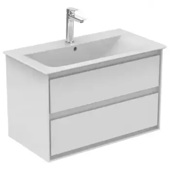 Тумба с раковиной «Ideal Standard» Connect air 80 с 2 ящиками (Connect Air 84) подвесная glossy white/matt white