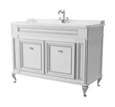 Тумба с раковиной из массива «Caprigo» Фреско 120 (Борго 120) bianco alluminio