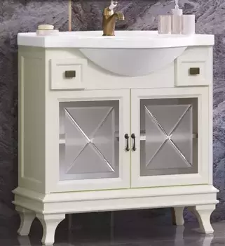 Тумба с раковиной из массива «Opadiris» Борджи 85/35 (Сенеж 87) слоновая кость