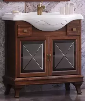 Тумба с раковиной из массива «Opadiris» Борджи 85 (America 85) светлый орех