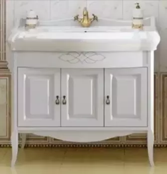 Тумба с раковиной из массива «Opadiris» Лоренцо 100 (Victoria(1837) 100) белая