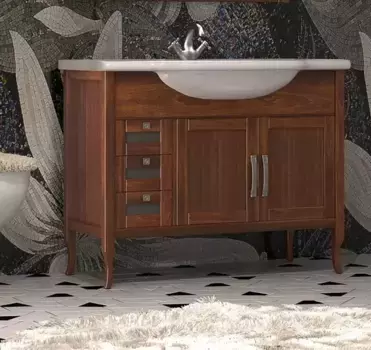 Тумба с раковиной из массива «Opadiris» Мираж 100 (Классик 105) светлый орех левая