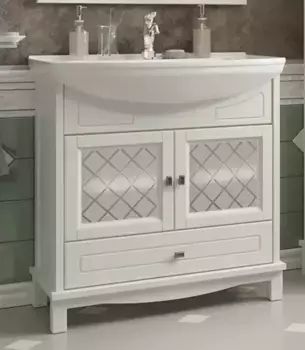 Тумба с раковиной из массива «Opadiris» Омега 75 (Стиль 75) слоновая кость