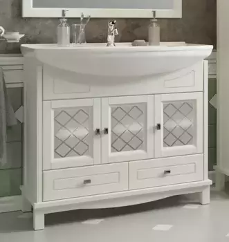 Тумба с раковиной из массива «Opadiris» Омега 85 (Стиль 85) слоновая кость