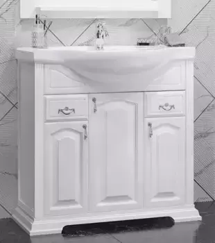 Тумба с раковиной из массива «Opadiris» Риспекто 85 (Сенеж 87) белый матовый