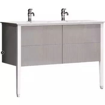 Тумба с раковиной из массива «Opadiris» Рубинно 120 (Ibiza 121/2) серая/белая