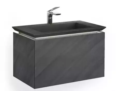 Тумба с раковиной «Jorno» Incline 80 с подсветкой (Incline 80/47) подвесная бетон