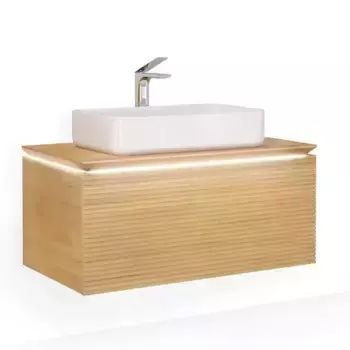 Тумба с раковиной «Jorno» Karat 100 с подсветкой (Олимпия 56) подвесная бук