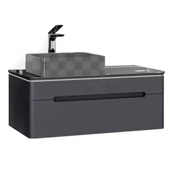 Тумба с раковиной «Jorno» Shine 100 с подсветкой (Melana 41-7078АB) подвесная антрацит левая