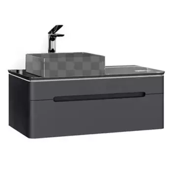 Тумба с раковиной «Jorno» Shine 100 с подсветкой (Melana 41-7078СВК-М) подвесная антрацит левая