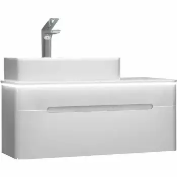 Тумба с раковиной «Jorno» Shine 90 (Melana 48 7050H) подвесная белая с подсветкой левая