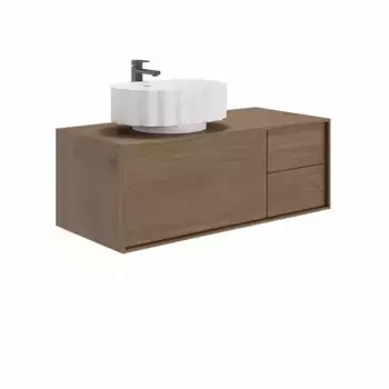 Тумба с раковиной «Kerama Marazzi» Atollo 110 (Artbasin Conchiglia 50/37 WHT.M) подвесная деревянная