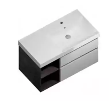 Тумба с раковиной «Kerama Marazzi» Cubo 90 (Cubo 90) подвесная белый глянец/метц правая