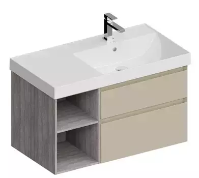 Тумба с раковиной «Kerama Marazzi» Cubo 90 New (Cubo 90/48) подвесная лимо матовая-древесная правая