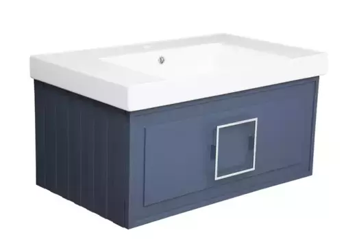 Тумба с раковиной «La Fenice» Cubo 80 (Cubo 80) подвесная Blu Grigio ручки Cromo