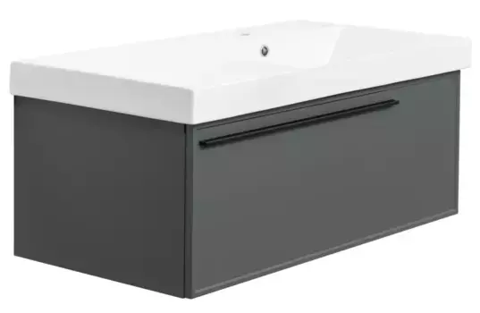 Тумба с раковиной «La Fenice» Elba 90 (Cubo 90 правая) подвесная Grigio