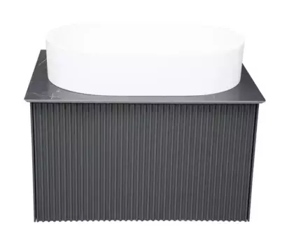 Тумба с раковиной «La Fenice» Terra 60 (Senso 55/35) подвесная Grigio столешница Granite Black Olive Light Lappato