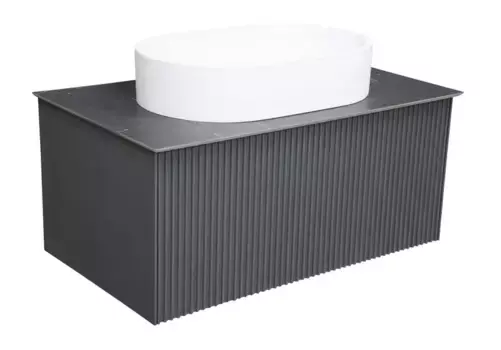 Тумба с раковиной «La Fenice» Terra 80 (Senso 55/35) подвесная Grigio столешница Granite Black Olive Light Lappato