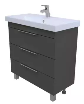 Тумба с раковиной «Marka One» Gaula 60Н 3я (Moduo 60 Slim) чёрная