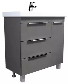 Тумба с раковиной «Marka One» Gaula 80Н 3я 1д (Moduo 80 Slim) чёрная