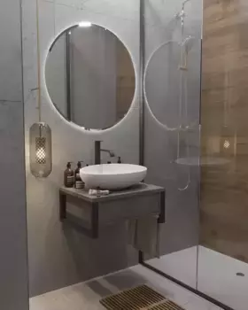 Тумба с раковиной «Marka One» Grunge Loft 60П (Roll 53/35 У98808) подвесная не угловая бетон тёмно-серый