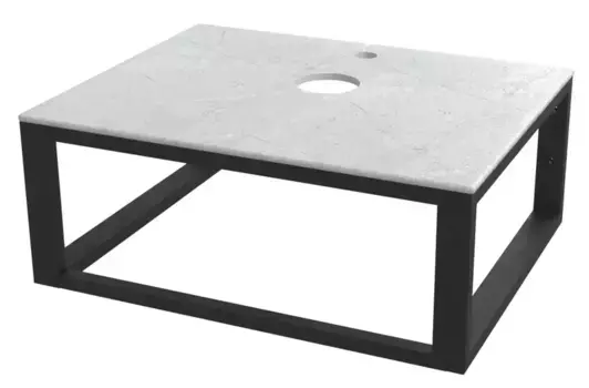 Тумба с раковиной «Marka One» LOFT 60 (Roll 53) подвесная не угловая светло-серая/чёрная с металлическим подстольем