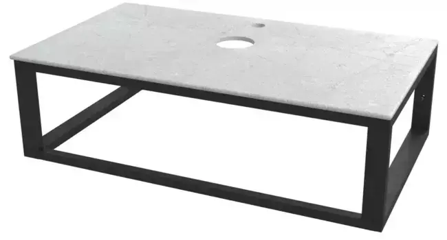 Тумба с раковиной «Marka One» LOFT 80 (Roll 53) подвесная не угловая светло-серая/чёрная с металлическим подстольем