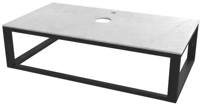 Тумба с раковиной «Marka One» LOFT 90 (Roll 53) подвесная не угловая светло-серая/чёрная с металлическим подстольем