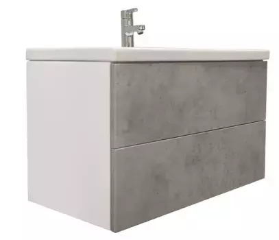 Тумба с раковиной «Marka One» Mix 60П 2я (Como 60) подвесная чикаго светло-серая Push