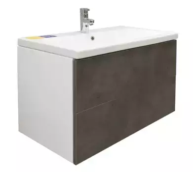 Тумба с раковиной «Marka One» Mix 80П 2я (Como 80) подвесная чикаго тёмно-серая Push